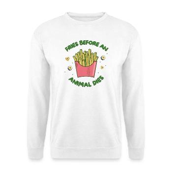 Vintage Fries – Fries Before an Animal Dies - Unisex Pullover - Weiß - Vorne