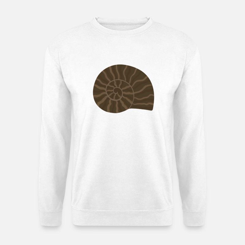 Elegantes Ammonit Fossil Muster Design - Unisex Pullover - Weiß