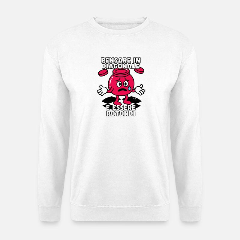 Diagonal denken, rund sein - Unisex Pullover - Weiß