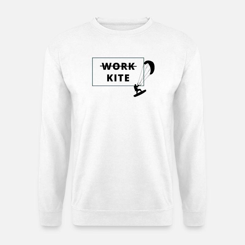 Kitesurfing, no work - kite - Unisex Pullover - Weiß