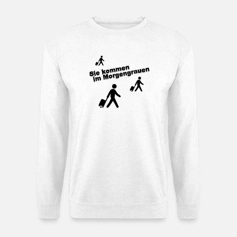Rolling suitcase at dawn - Unisex Sweatshirt - white