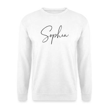 Sophia / Conception de l’écriture manuscrite - Sweat-shirt Unisexe - blanc - Devant