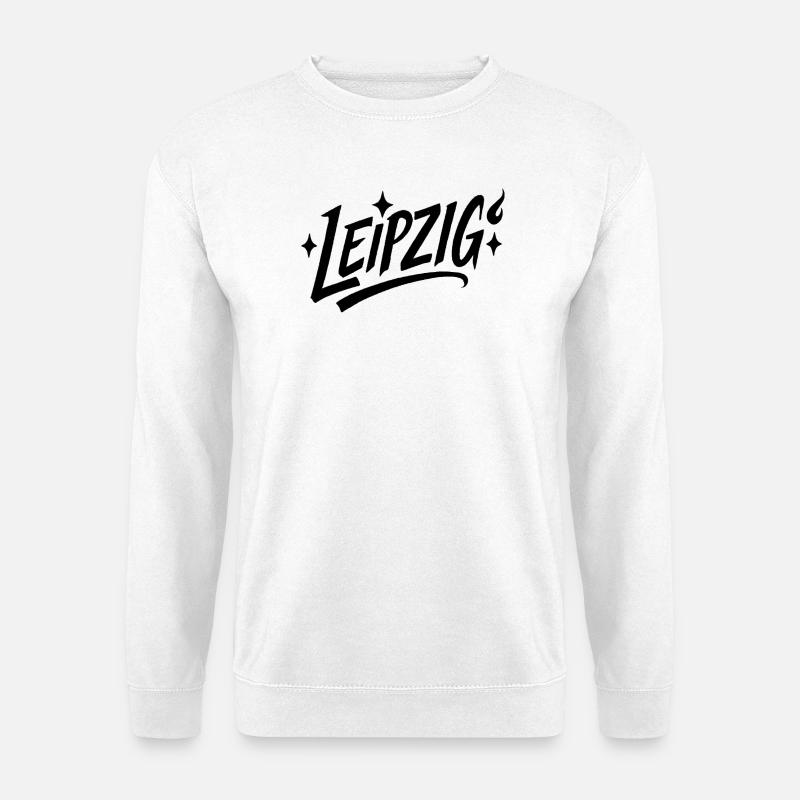 Leipzig Sternen-Schriftzug - Unisex Pullover - Weiß