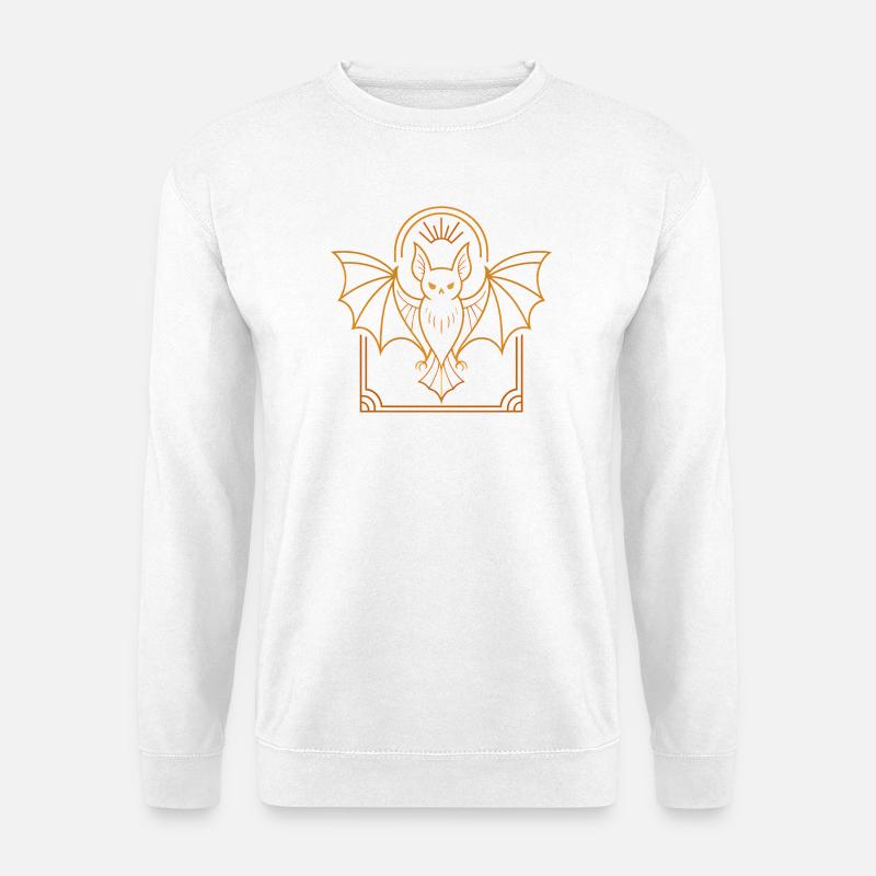 Orangene Nachtfalterbat - Unisex Pullover - Weiß