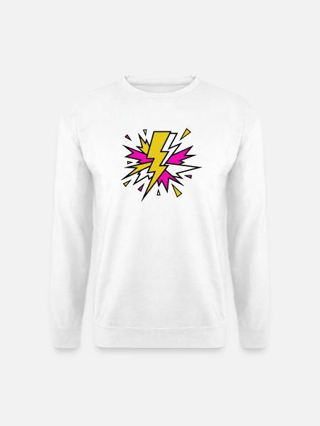 Yellow Beam Neon Explosion - Unisex Sweatshirt - white