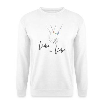 Rainbow Heart Line Design - Love is Love - Unisex Sweatshirt - white - Front