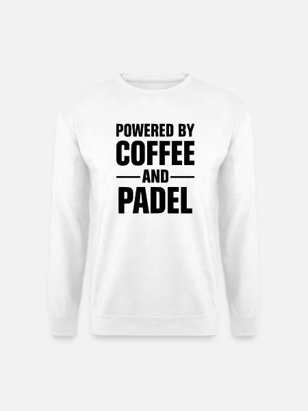 Padel & Kaffee – Propulsés par le café et le padel - Sweat-shirt Unisexe - blanc