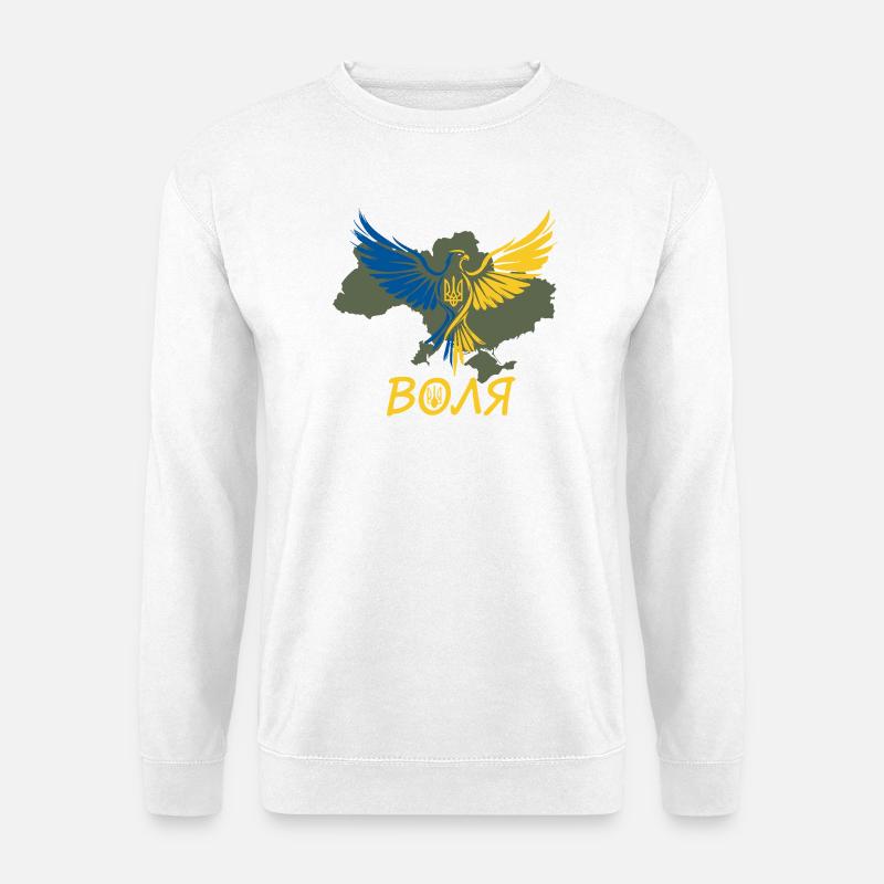 Volya Eagle on Ukraine Map - Unisex Sweatshirt - white