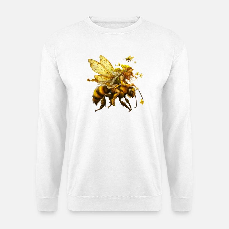Goldene Feenwesen auf Biene - Unisex Pullover - Weiß