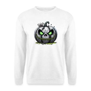 Grim Pumpkin Zombie with Green Eyes - Unisex Sweatshirt - white - Front