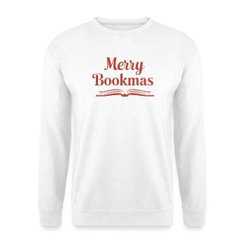 Fine Line Book – Merry Bookmas Design - Unisex Sweatshirt - white - Front