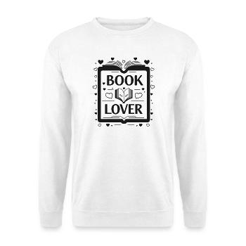 Fine Line Buch – Book Lover Design - Unisex Pullover - Weiß - Vorne