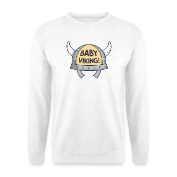 Wikinger Babyhelm Weiße Hörner - Unisex Pullover - Weiß - Vorne
