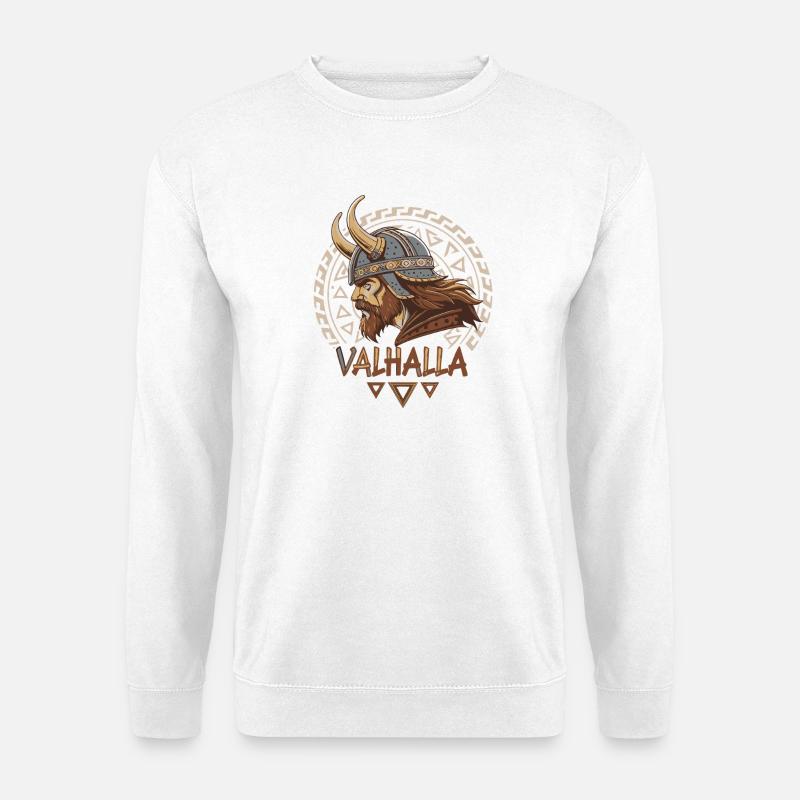 Wikinger Walhalla Runenhelm - Unisex Pullover - Weiß