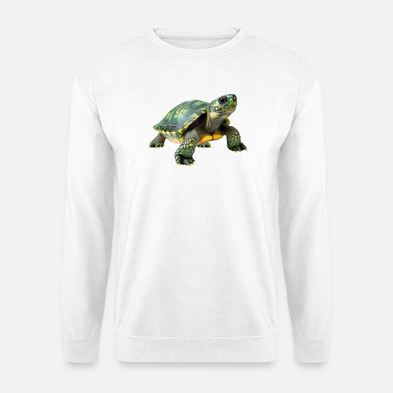 Green Yellow Turtle Pattern - Unisex Sweatshirt - white