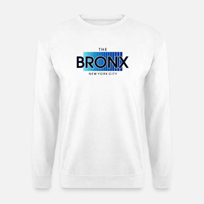 Bronx Skyline Blau Farbverlauf - Unisex Pullover - Weiß