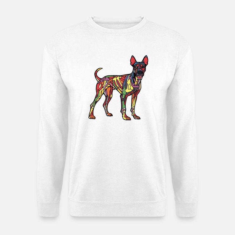 Doberman Dog Halloween Comic Funny - Unisex Sweatshirt - white