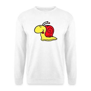 Schnecke frech Zunge rausstrecken schnell klein - Unisex Pullover - Weiß - Vorne