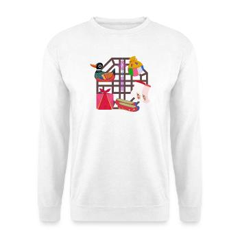 Tradition coréenne – Canard mandarin et symboles - Sweat-shirt Unisexe - blanc - Devant