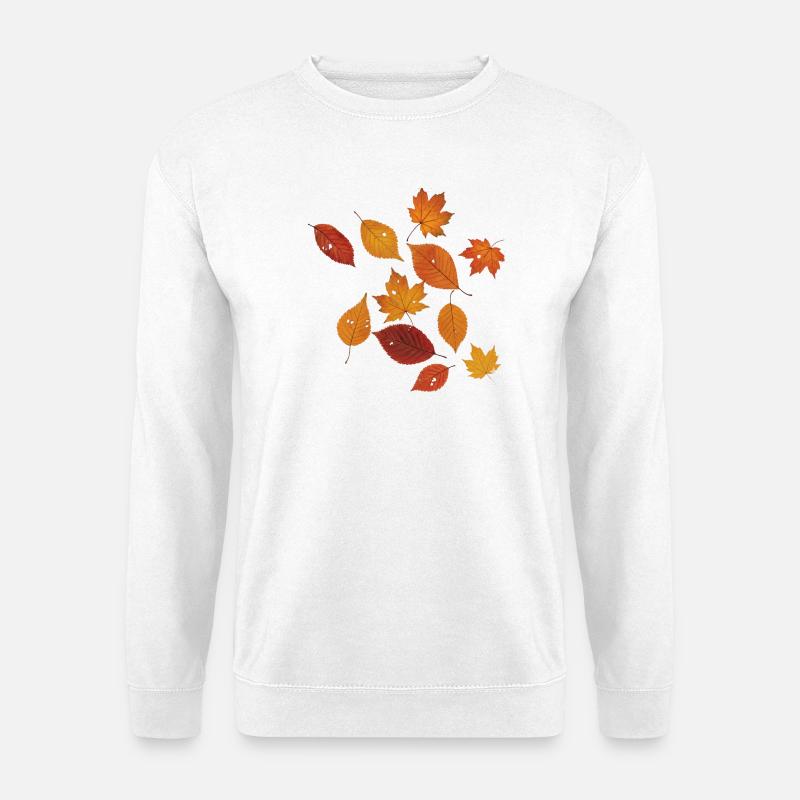 Herbstblätter ohne Rand - Unisex Pullover - Weiß