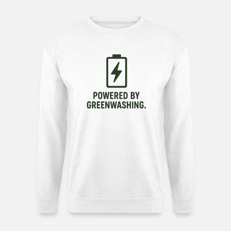 Grünwäsche Energie Schild - Unisex Pullover - Weiß
