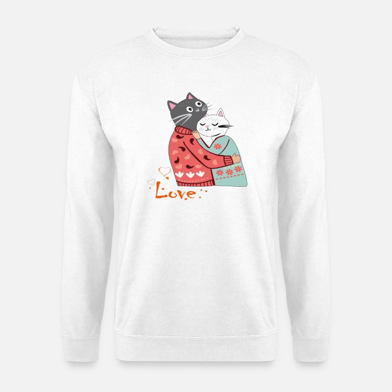 Katzen verliebt - Unisex Pullover - Weiß