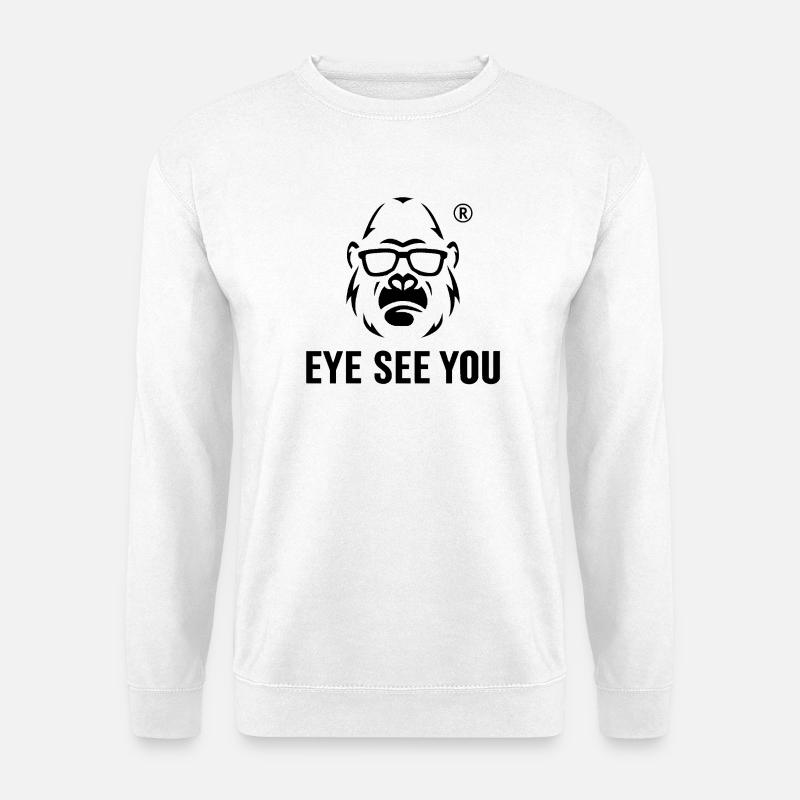 Gorilla mit Sonnenbrille Evil SeeV - Unisex Pullover - Weiß