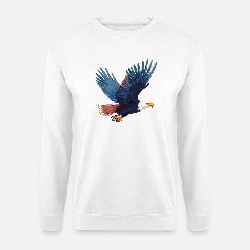 Pygargue à queue blanche en vol - Sweat-shirt Unisexe - blanc