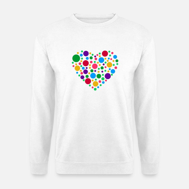 Fleckiges Herz-Punkte-T-Shirt - Unisex Pullover - Weiß