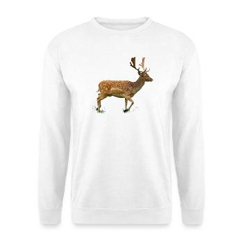 Deer in the grass forest - Unisex Sweatshirt - white - Front