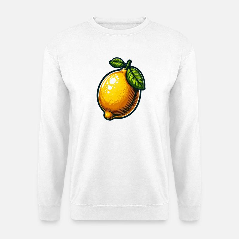Lemon Pop Cartoon Glücklich - Unisex Pullover - Weiß