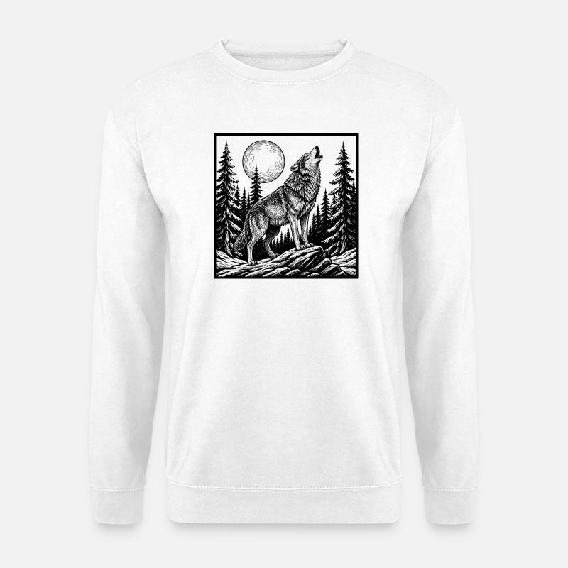 Heulender Wolf - Unisex Pullover - Weiß