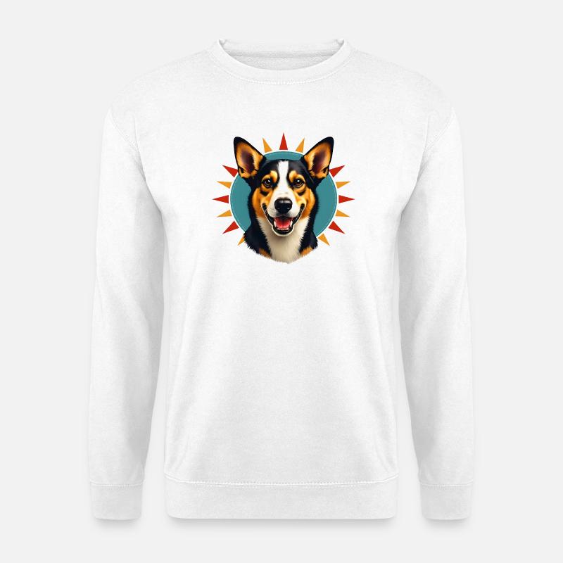 Corgi Strahlende Sonne - Unisex Pullover - Weiß