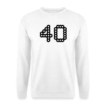 40. 40 ANS. 40e ANNIVERSAIRE. ANNIVERSAIRE 40 ANS. - Sweat-shirt Unisexe - blanc - Devant
