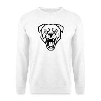 Geometric Rottweiler - Menacing Dog Logo - Unisex Sweatshirt - white - Front