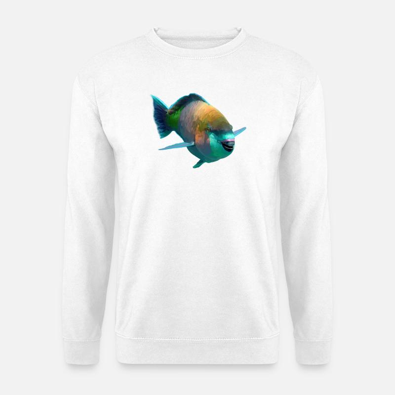 Farbenfroh Fisch Pop-Art - Unisex Pullover - Weiß