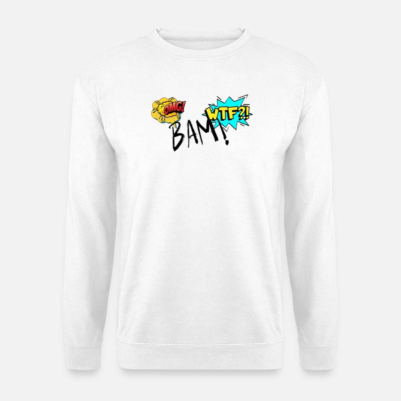 Comic Explosiv OMG WTF Ausrufe - Unisex Pullover - Weiß