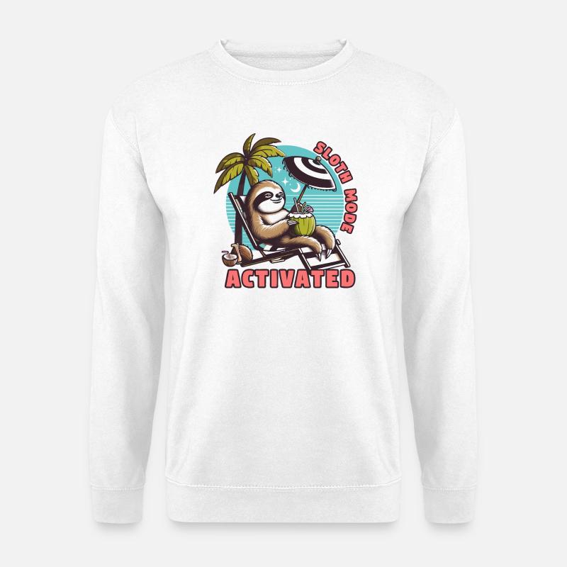 Faultiermodus - Sloth Mode Activated Faultier Rela - Unisex Pullover - Weiß