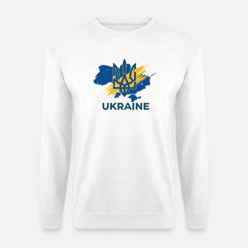 Impression du logo Trident Wave Ukraine - Sweat-shirt Unisexe - blanc