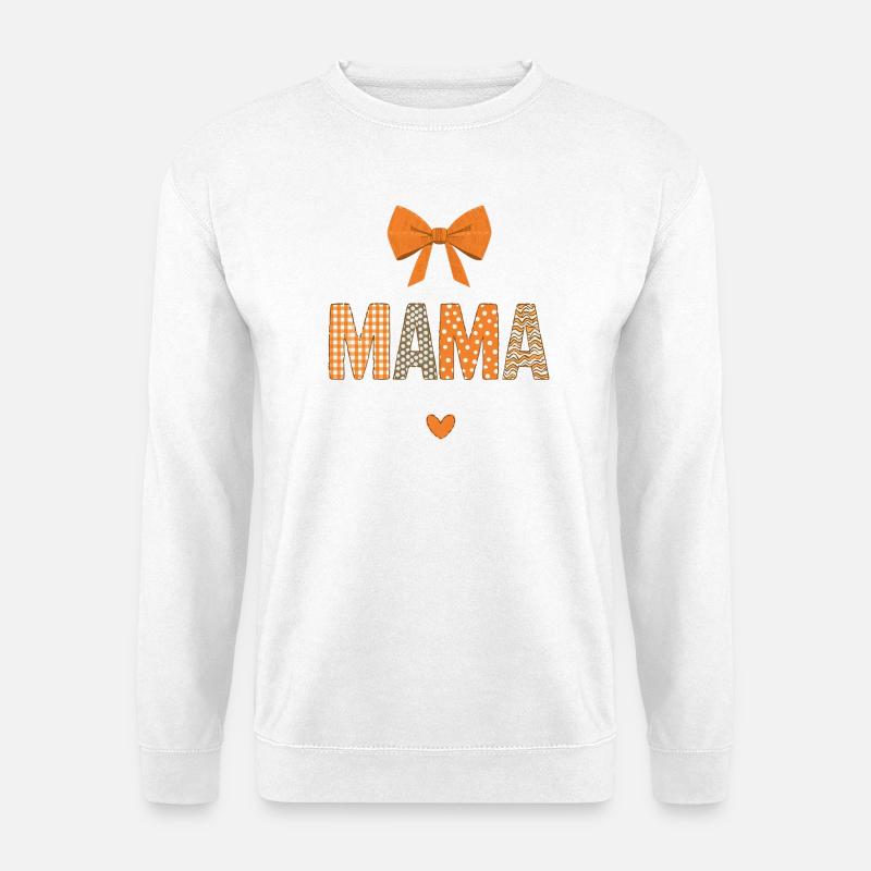 Orange Mom Patchwork Patterns - Unisex Sweatshirt - white