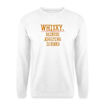 Whiskey Spruch Whiskeytrinker Whiskeyliebhaber - Unisex Pullover - Weiß - Vorne - Alina (178cm) & Michal (187cm)