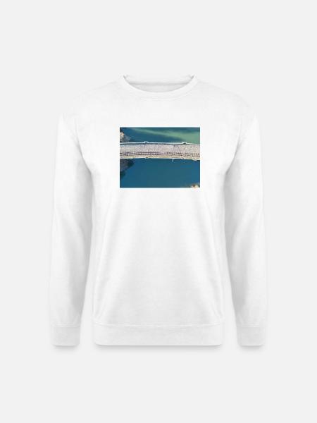 Brückenblick über ruhigen Fluss Viadukt Herdecke - Unisex Pullover - Weiß