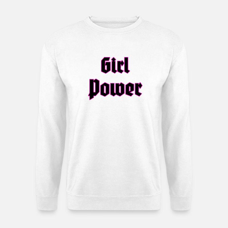 Girl Power Neon Umriss - Unisex Pullover - Weiß