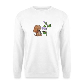 Hund_und_Blume - Unisex Pullover - Weiß - Vorne