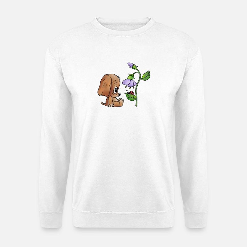 Hund_und_Blume - Unisex Pullover - Weiß