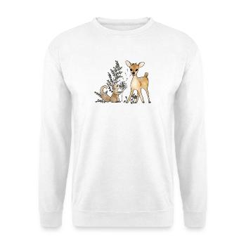 Reh_und_Eichhoernchen - Unisex Pullover - Weiß - Vorne
