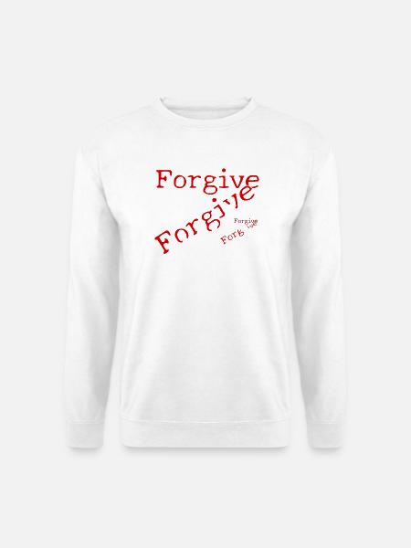 Vergebung in roter Typografie - Unisex Pullover - Weiß