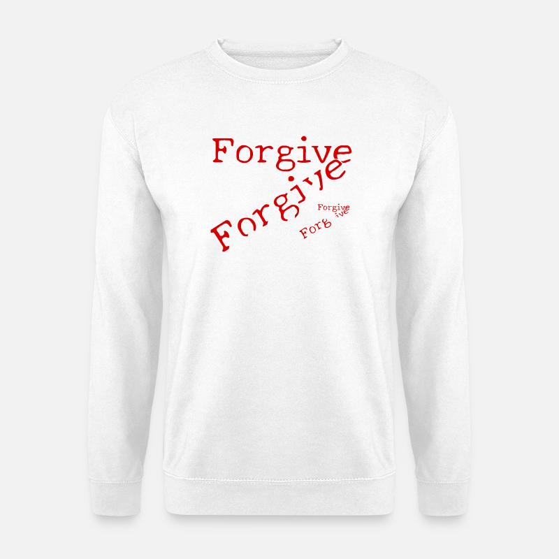 Le pardon en typographie rouge - Sweat-shirt Unisexe - blanc