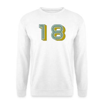 18. 18 ANS. 18e ANNIVERSAIRE. ANNIVERSAIRE 18 ANS. - Sweat-shirt Unisexe - blanc - Devant