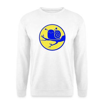 Escargot Arbre Branche Nuit Lune Rond Doux Heureux - Sweat-shirt Unisexe - blanc - Devant
